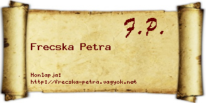 Frecska Petra névjegykártya