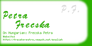 petra frecska business card